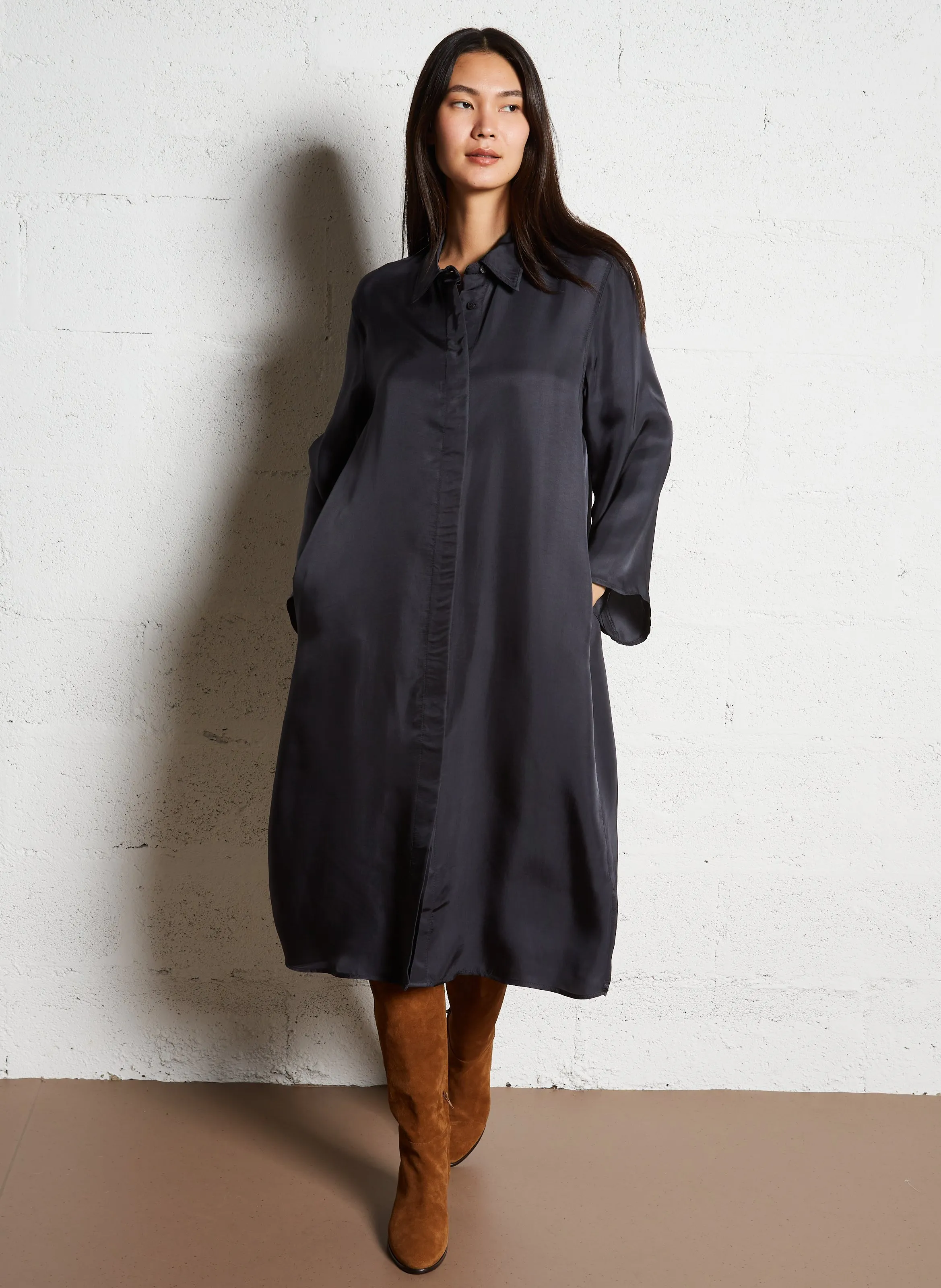  AMERICAN VINTAGE   LUABIRD - Abito chemisier ampio | Nero