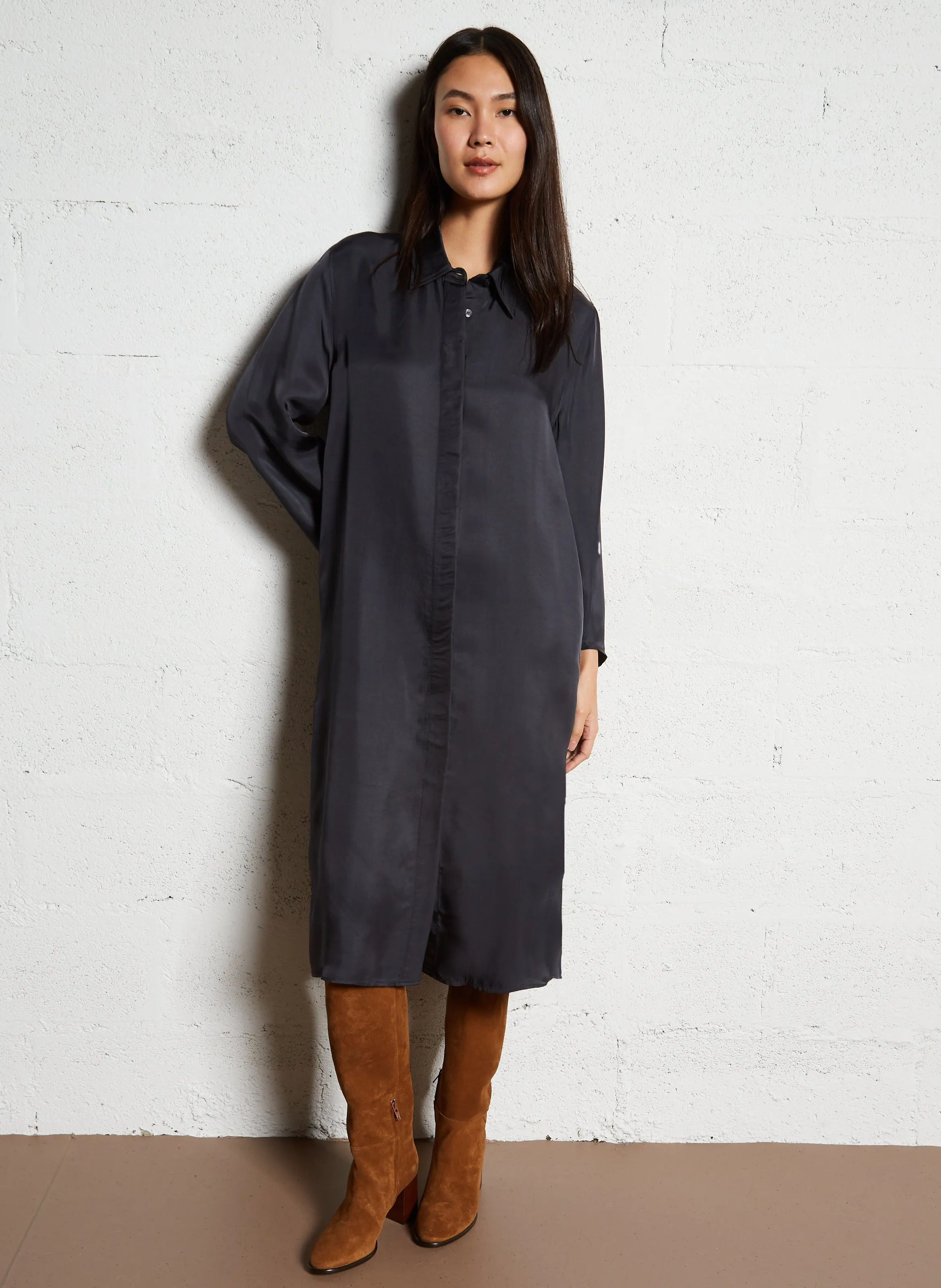  AMERICAN VINTAGE   LUABIRD - Abito chemisier ampio | Nero