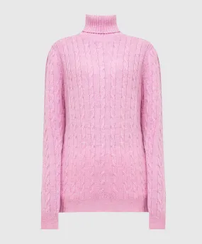 Babe Pay Pls Maglione in lana merino a fantasia rosa UFM016