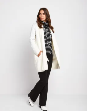 Cardigan con maniche lavorate