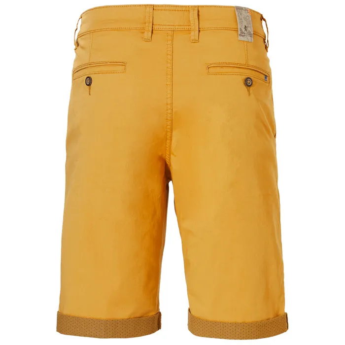 Sea Barrier - Pantaloni chino da uomo in cotone elasticizzato con risvolto Giallo ocra