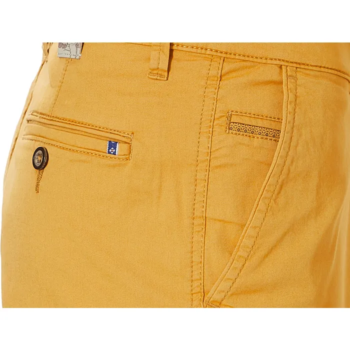 Sea Barrier - Pantaloni chino da uomo in cotone elasticizzato con risvolto Giallo ocra