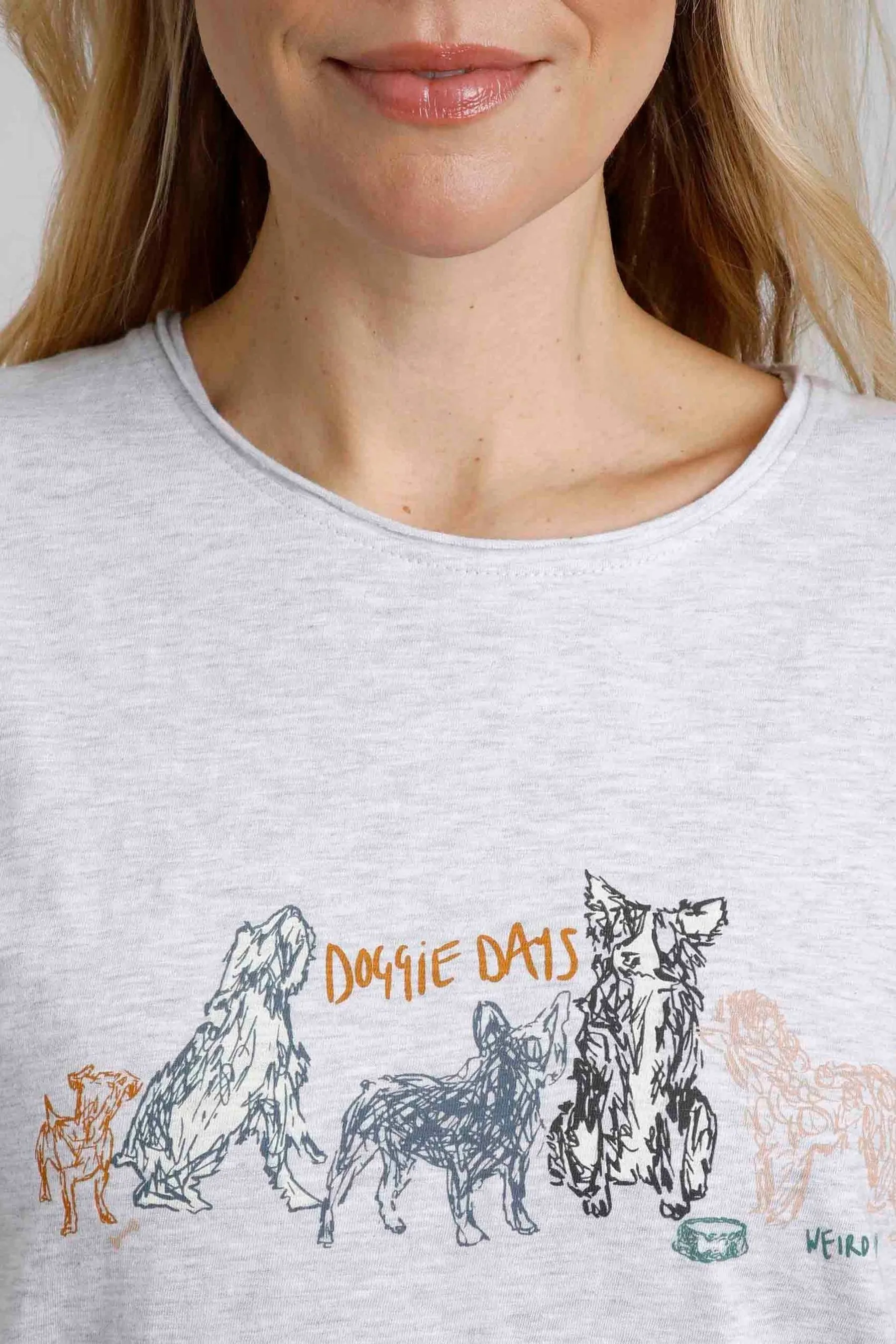 Weird Fish Grigio - Doggie Days - T-shirt con grafica