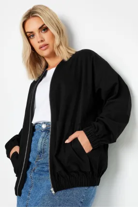 Yours Curve - Giacca stile bomber casual in twill